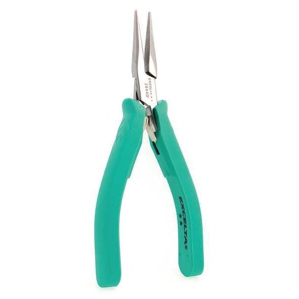 Excelta 2844D Chain Nose Pliers - 5.75 Inch, Stainless Steel, Serrated Jaws, ESD Safe Ergonomic Grip