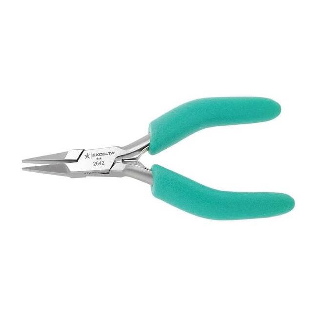 Excelta Flat Nose Plier,4-3/4 in.,Smooth 2642