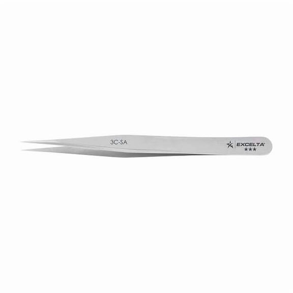 Excelta Tweezer,Fine,4-1/4 in. L,SS,1/64 in. Tip 3C-SA