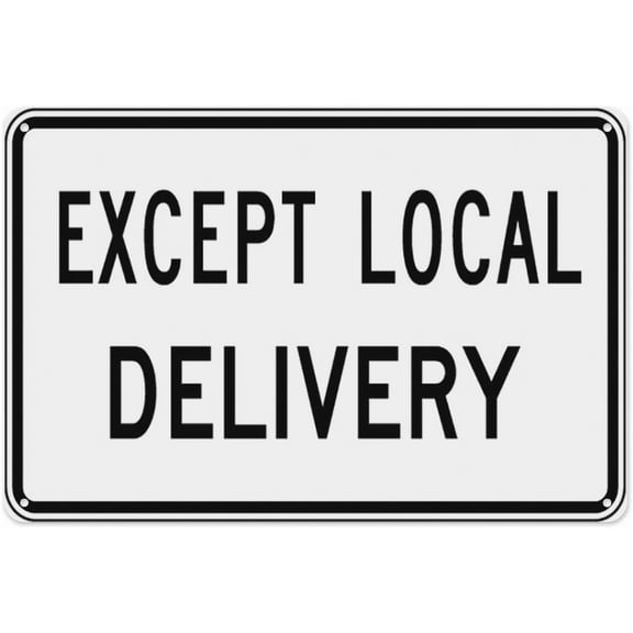 Except Local Delivery Tin Sign Warning Metal Sign Vintage Wall Decor for Home Farm Bar Coffee Shop Club Decoration 8x12 Inch