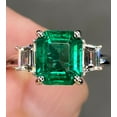 thumbnail image 1 of Exceptional 4 Ctw Vivid Green Zambian Emerald Ring For Love, 1 of 5