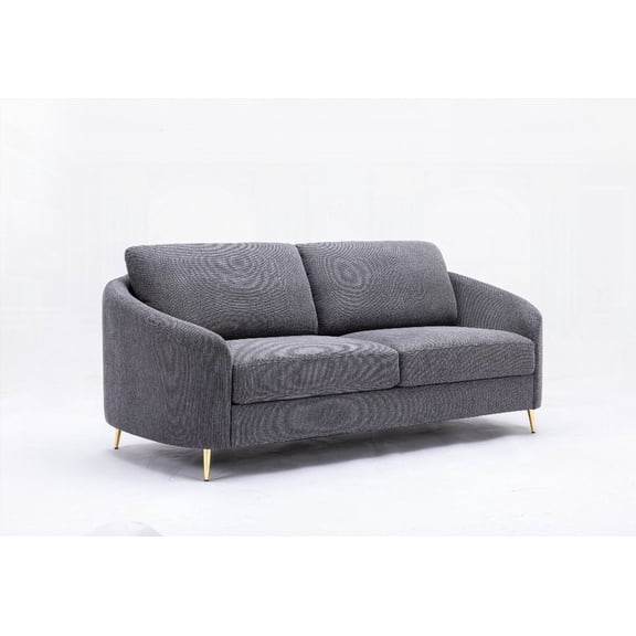 Exceptional Comfort Gray Linen Sofa with Sturdy Frame