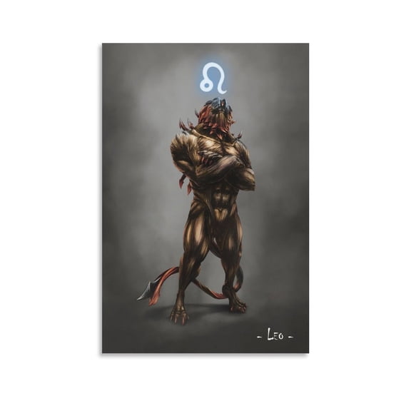 Exceptional Zodiac Signs Poster Leo Gifts Canvas Painting Poster Wall Art Decorative Picture Prints Modern Decor 08x12inch(20x30cm)