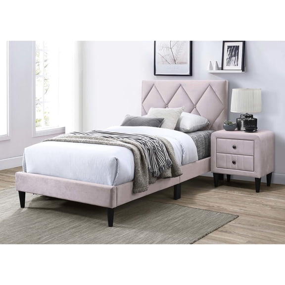 Exceptional stability & diamond stitching - Twin bed for an elegant bedroom style