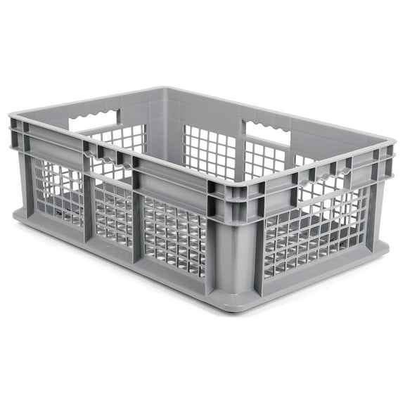 Exchange 24 x 16 x 8 (1 Pack) Mesh Straight Wall Handled Storage Container Tote, Gray