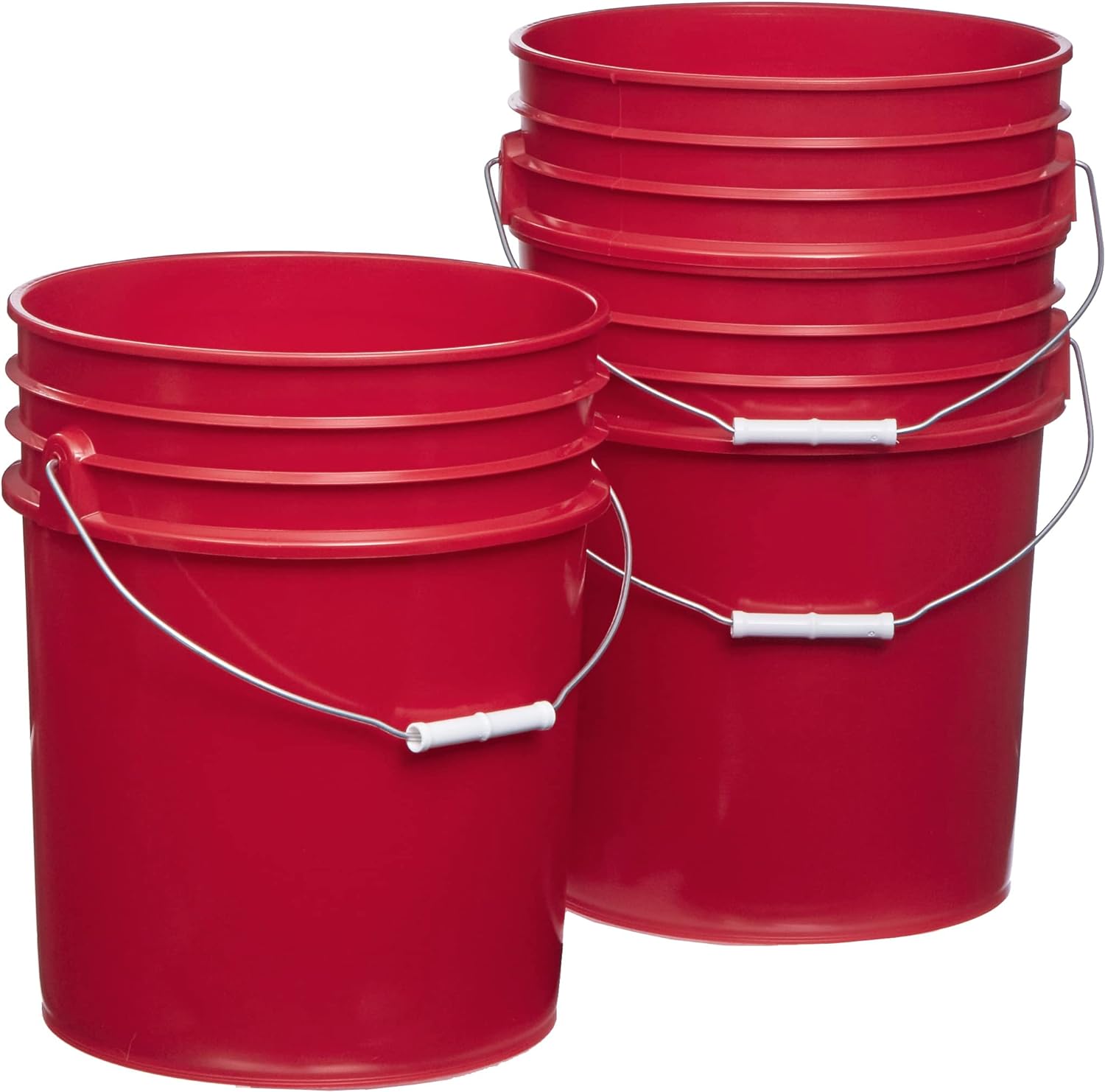 Exchange 5 Gallon (3 Pack, Red) Bucket Pail Container With, Food Grade