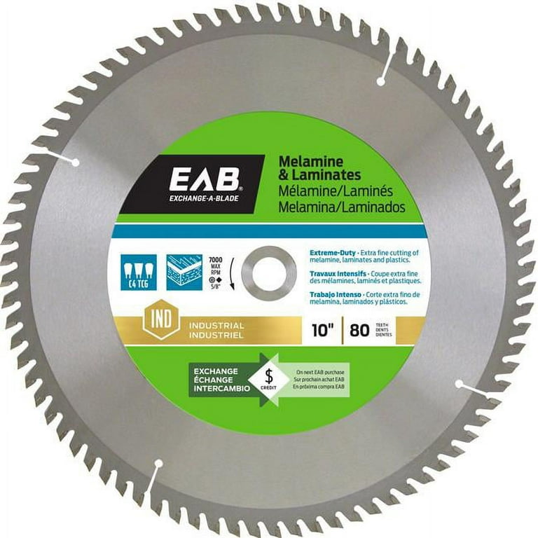 Exchange A Blade 10 in. x 80 Teeth Finishing Melamine Industrial Recyclable Exchangeable Saw Blade