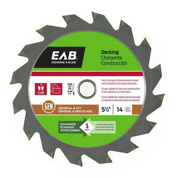 Exchange-A-Blade 1010052 5.5 in. x 14 Teeth Framing Decking Saw Blade - Recyclable Exchangeable