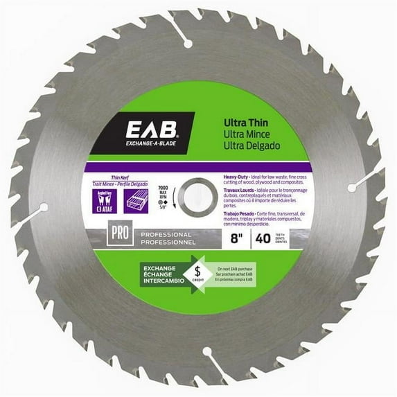 Exchange-A-Blade 1016552 8 in. x 40 Teeth Finishing Ultra Thin Professional Recyclable Exchangeable Saw Blade