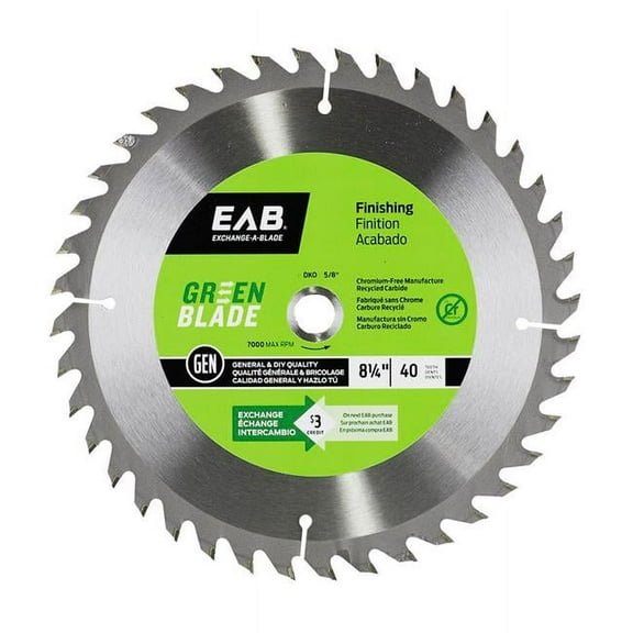 Exchange-A-Blade  8.25 in. x 40 Teeth Finishing Green Blade Saw Blade - Recyclable Exchangeable
