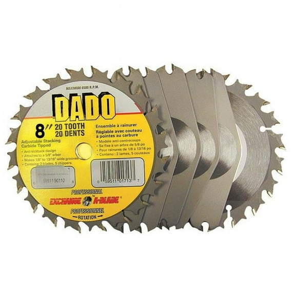 Exchange-A-Blade 8 in. x 20 Teeth Finishing Dado Industrial Recyclable Exchangeable Saw Blade