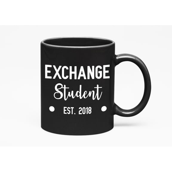 Exchange Student Est 2018, Black 11oz Ceramic Mug