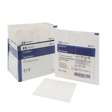 Excilon I.V. Drain Split Dressing, 6-Ply Sterile First Aid Gauze Pads, 4" x 4", 50 Count