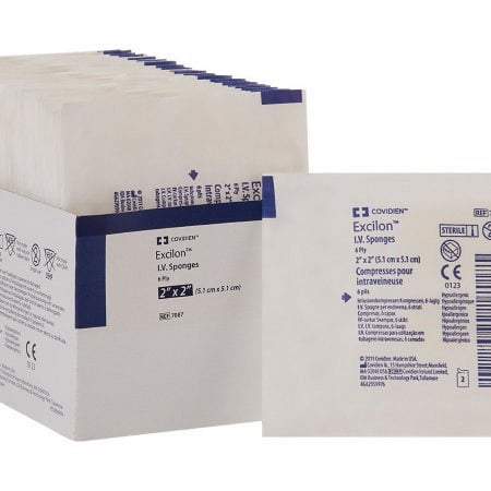 Excilon I.V. Sponge Nonwoven 2 X 2 Inch Sterile, Box of 70 - 7087