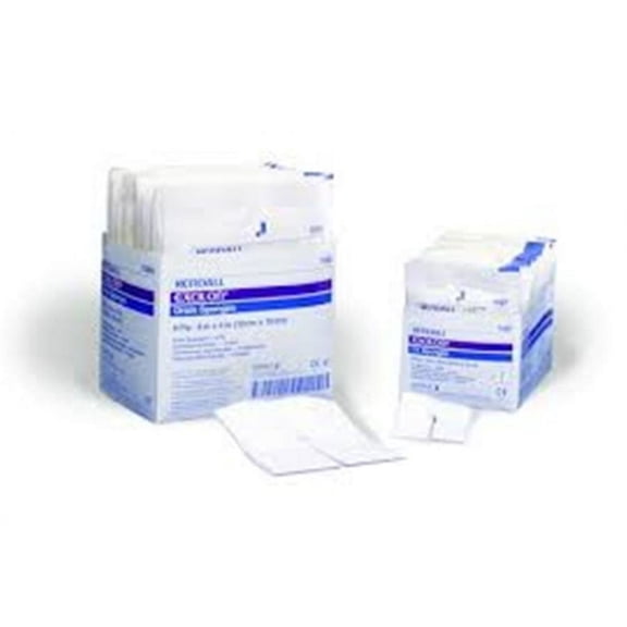 Excilon Sterile Drain Sponge ''4 x 4 , 50 Count'' 8 Pack