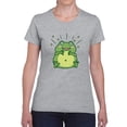 thumbnail image 1 of Excited Frog Shaped T-Shirt Women -Smartprints Designs, Female Medium, 1 of 4