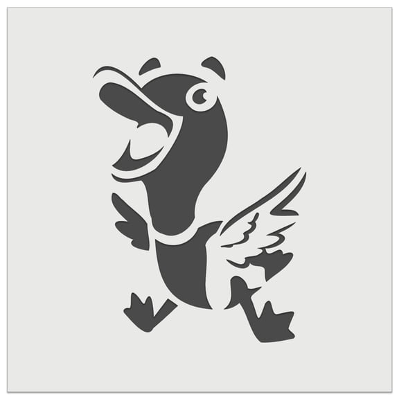 Excited and Happy Mallard Duck Cartoon DIY Cookie Wall Craft Stencil - 3.5 Inch
