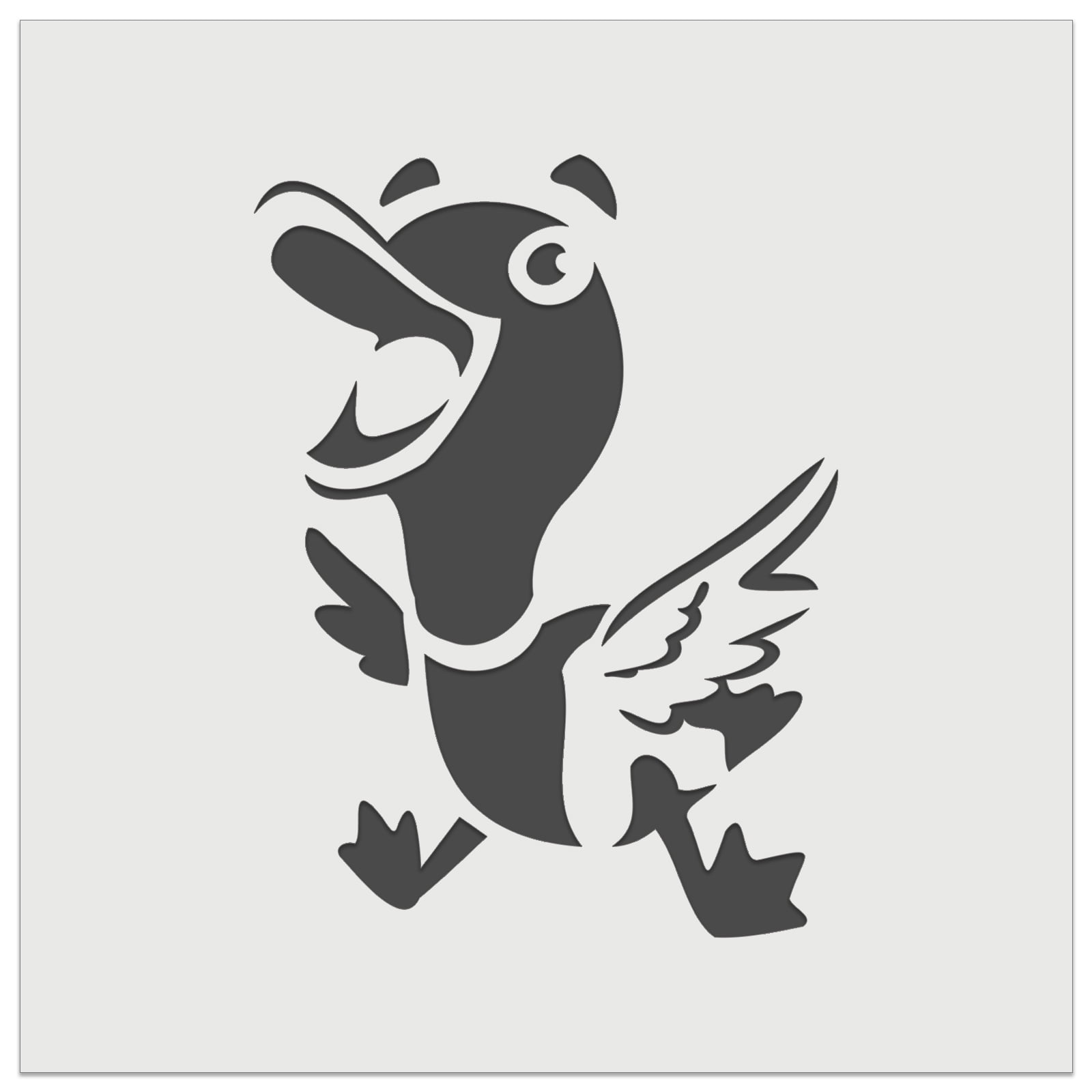 Excited and Happy Mallard Duck Cartoon DIY Cookie Wall Craft Stencil ...