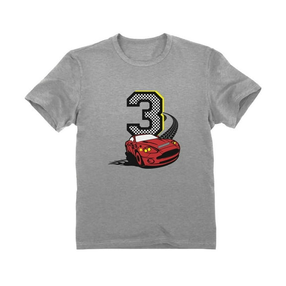 Exciting 3rd Birthday Boy T-Shirt - Fun Race Car Graphic Tee - Perfect Birthday Gift for Toddlers - Celebratory Kids Apparel for Three Year Olds - Car-Themed Birthday Party Wear