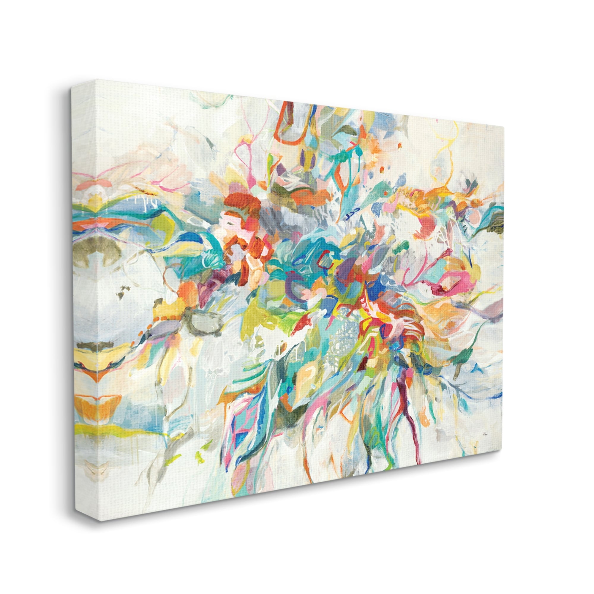Exciting Tropical Shapes Abstraction Pop 20 in x 16 in Painting Canvas Art Print, by Stupell Home Décor