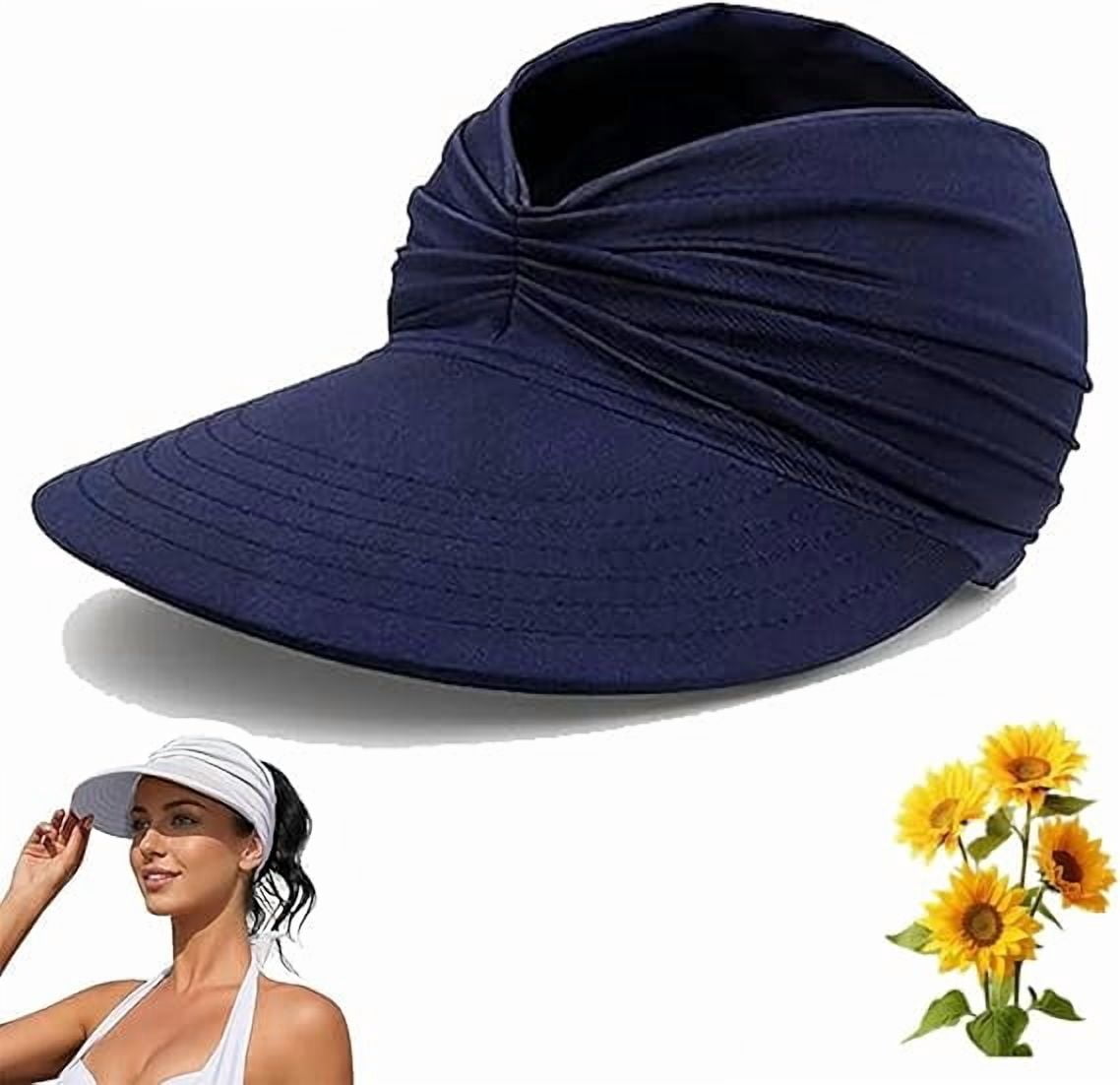 Exclaimyell Women's Sun Visor Hat with UPF 50+ Protection and Wide Brim