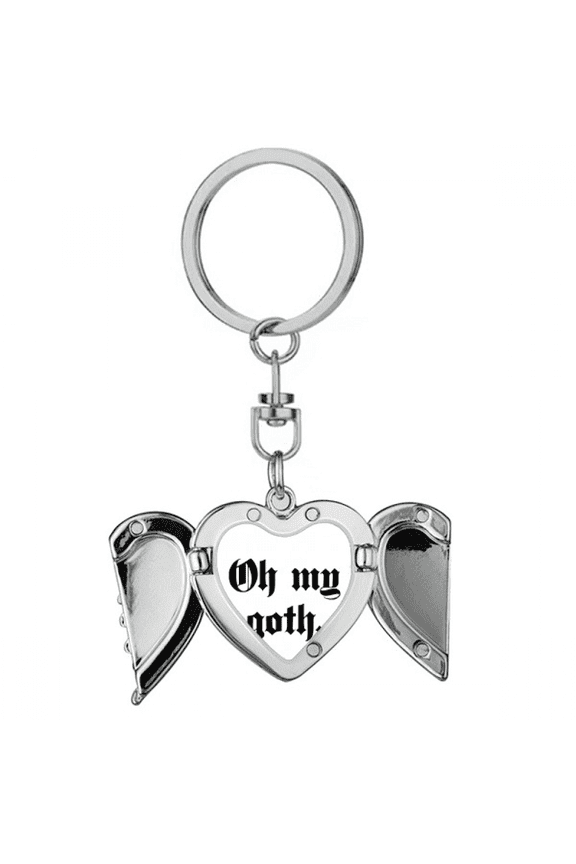 Exclamation Gothic Alphabet Heart Angel Wing Key Chain Holder