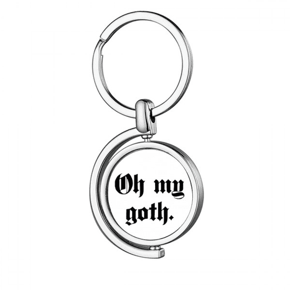 Exclamation Gothic Alphabet Rotating Keychain Metal Keyring Holder