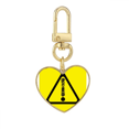 thumbnail image 1 of Exclamation Mark Attention Error Attempt Gold Heart Keychain Metal Keyring Holder, 1 of 3