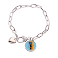 thumbnail image 1 of Exclamation Mark Rend Art Deco  Fashion Heart Chain Bracelet Jewelry Charm Fashion, 1 of 3