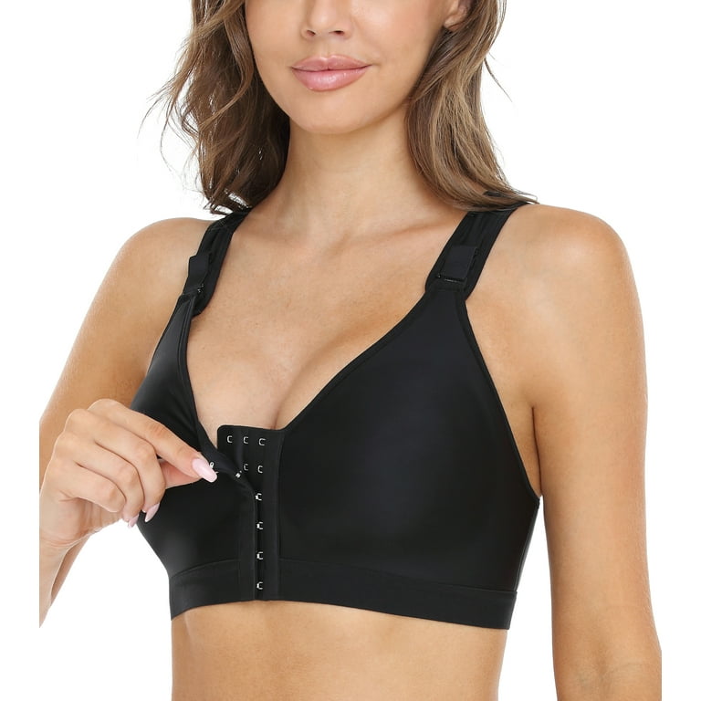 Exclare Adjustable Strap Front Closure Post-Surgery Bra-8 