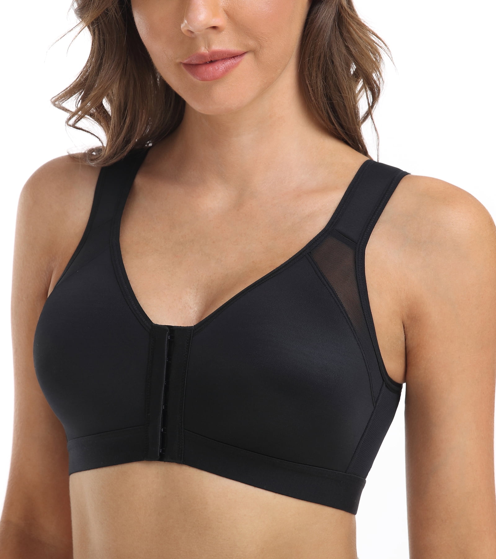Exclare Front Closure Bra Back Support Full Coverage Non Padded Wirefree 
