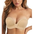 thumbnail image 1 of Exclare Lace Embroidery Wirefree Anti-slip Push Up Strapless Bra Women Hand Shape Everyday Bras Custom Lift(Beige-Lace Black,32B）, 1 of 5