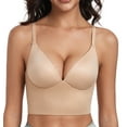thumbnail image 1 of Exerin Plunge Pullover Push Up Bras Women's Wirefree Deep V Neck Padded Comfortable Plus Size Bra(Beige,32B), 1 of 7