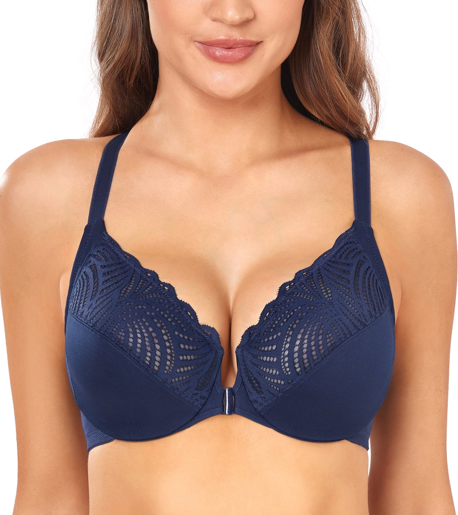 Exclare Racerback Full Figure Underwire Women's Front Close Bra Plus