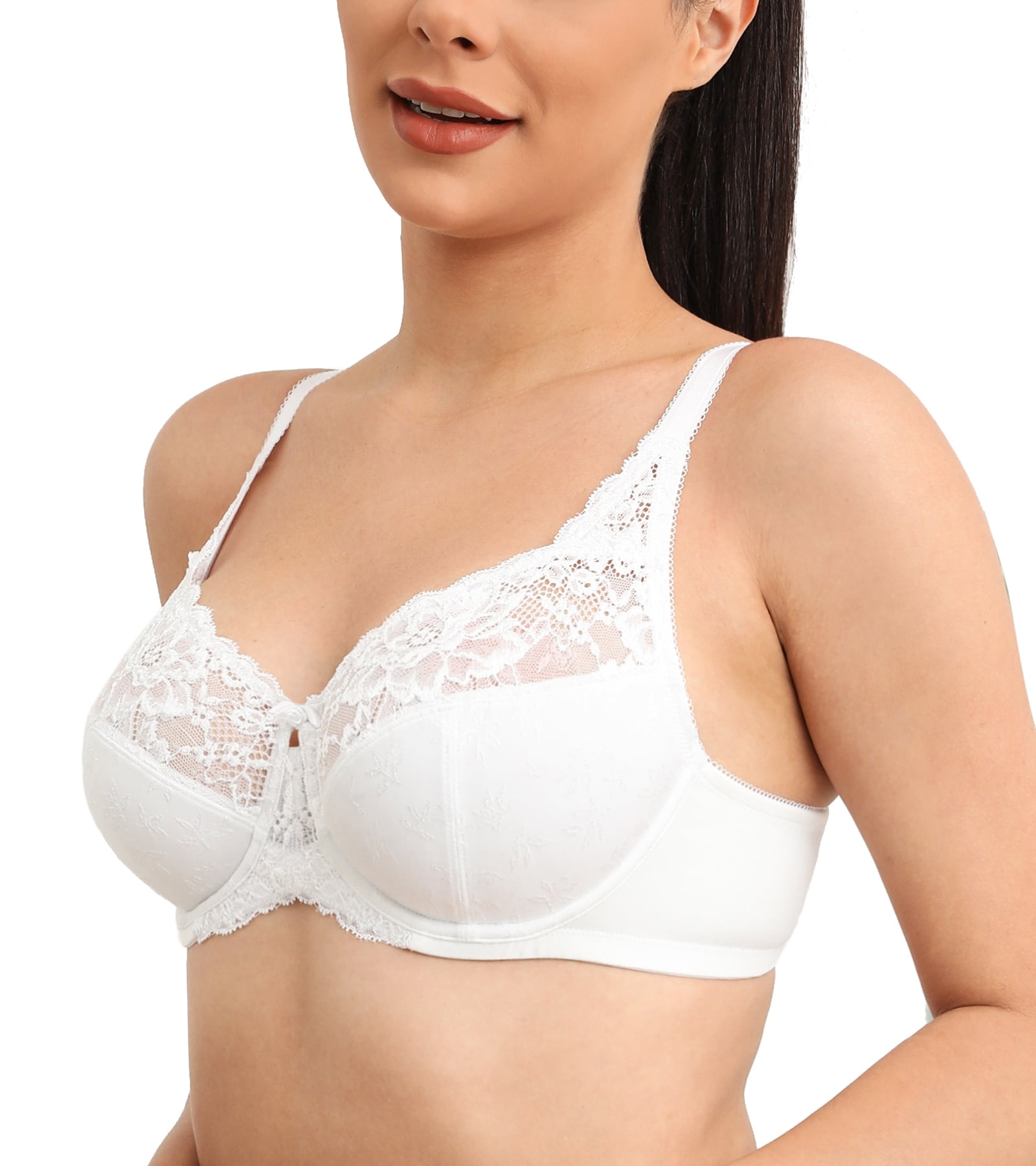 Exclare Women Full Coverage Lace Floral Underwire Bra-76