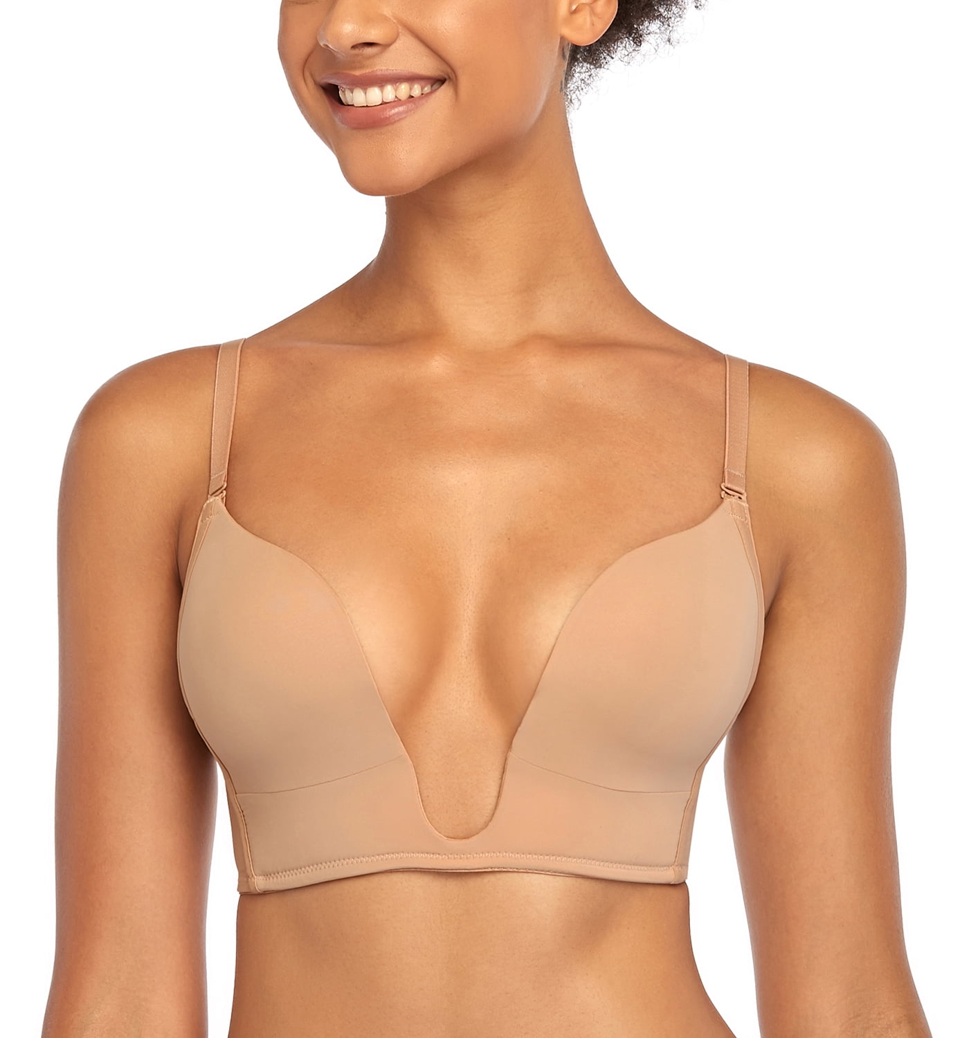 Exclare Women's Deep Plunge Bra Convertible Push up Low Cut