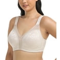 thumbnail image 1 of Exclare Women's Full Coverage Plus Size Comfort Double Support Unpadded Wirefree Minimizer Bra(Peacock tail Beige,46DD), 1 of 7