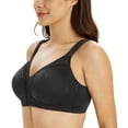 thumbnail image 1 of Exclare Women's Minimizer Bras Comfort Non Padded Full Figure Large Busts Wirefree Plus Size Bra(Black Jungle,36DD), 1 of 7