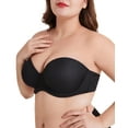 thumbnail image 1 of Exerin Women's Multiway Strapless Bra Full Figure Underwire Contour Beauty Back Plus Size Bra(Black,32C), 1 of 6