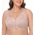 thumbnail image 1 of Exclare Womens Front Closure Bras Non-padded Wirefree Full Coverage Bra(Beige,46C), 1 of 6