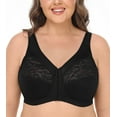 thumbnail image 1 of Exclare Womens Front Closure Bras Non-padded Wirefree Full Coverage Bra(Black,40G), 1 of 5