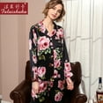 thumbnail image 1 of Exclusive 19mm new printed heavyweight silk sleepwear for nobles, women's mulberry silk long sleeved home suit set, 1 of 6