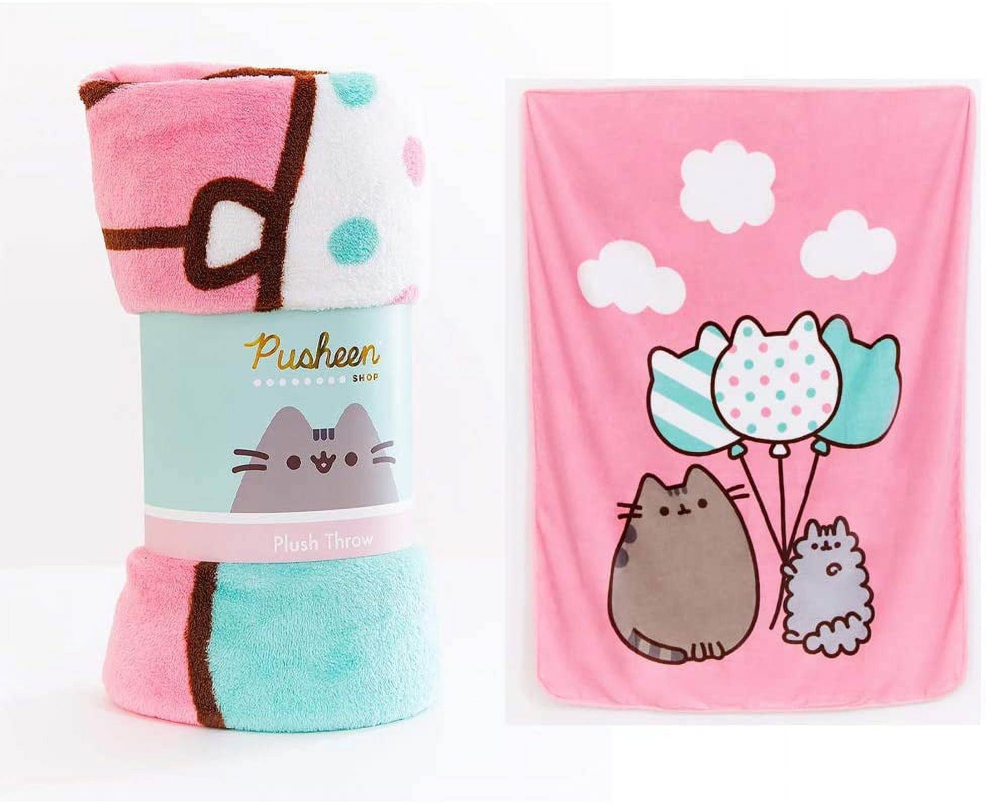 Balloon pusheen plush throw blanket hotsell