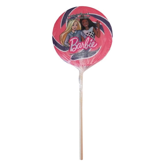 Exclusive Brands, Barbie, Jumbo Swirly Lollipop, Strawberry Flavor, 100g/3.53 oz