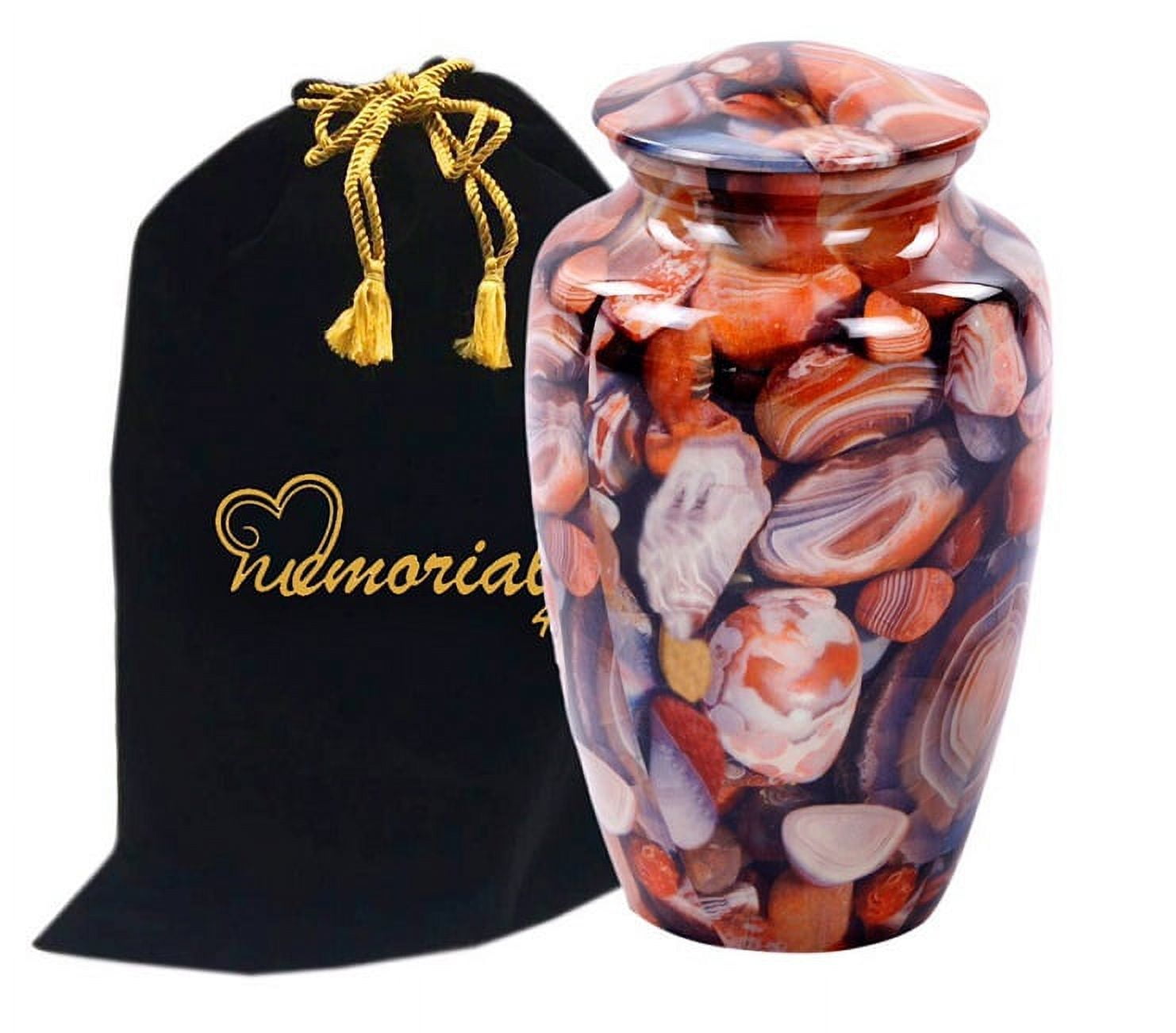 Exclusive Brazilian Orange Agate Finish Cremation Urn by Memorials4u