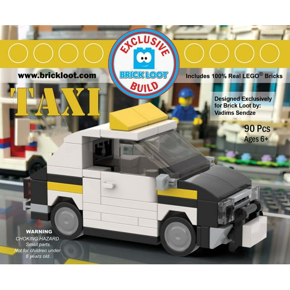 LEGO Brick Loot 2-in-1 Taxi Cab or Police Car 100% LEGO Bricks