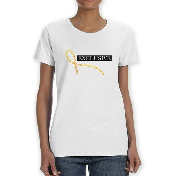 Exclusive Chain Pattern T-Shirt Women -Image by Shutterstock, Female Small