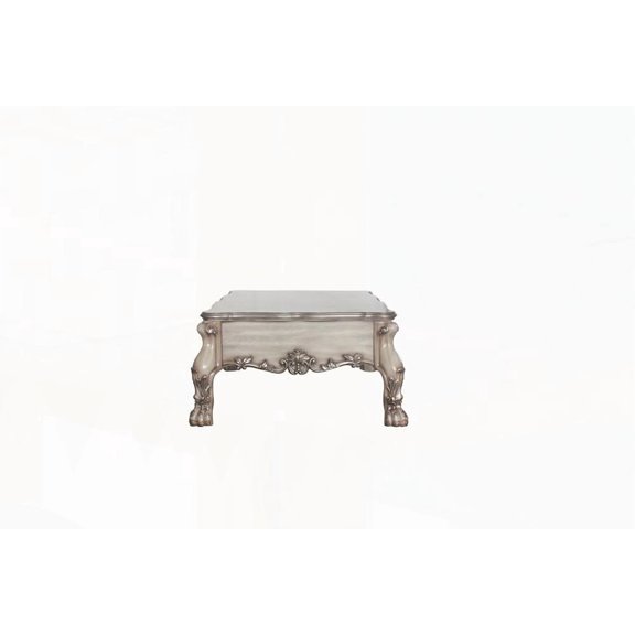 Exclusive Design Coffee Table with 2 Storage Drawers, Bone White Finish
