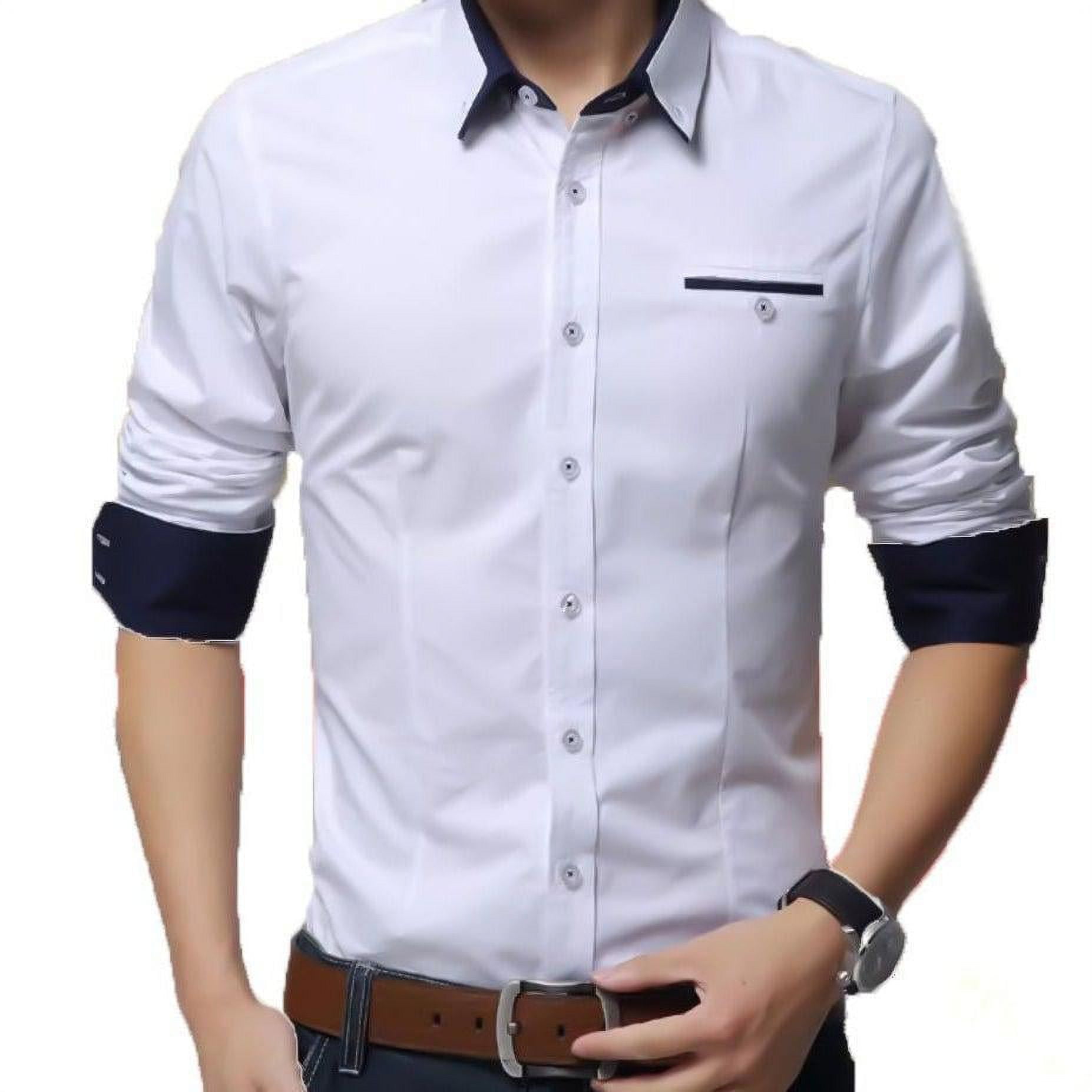 Exclusive Designer White Cotton Casual Solid Shirt for Men - Walmart.com