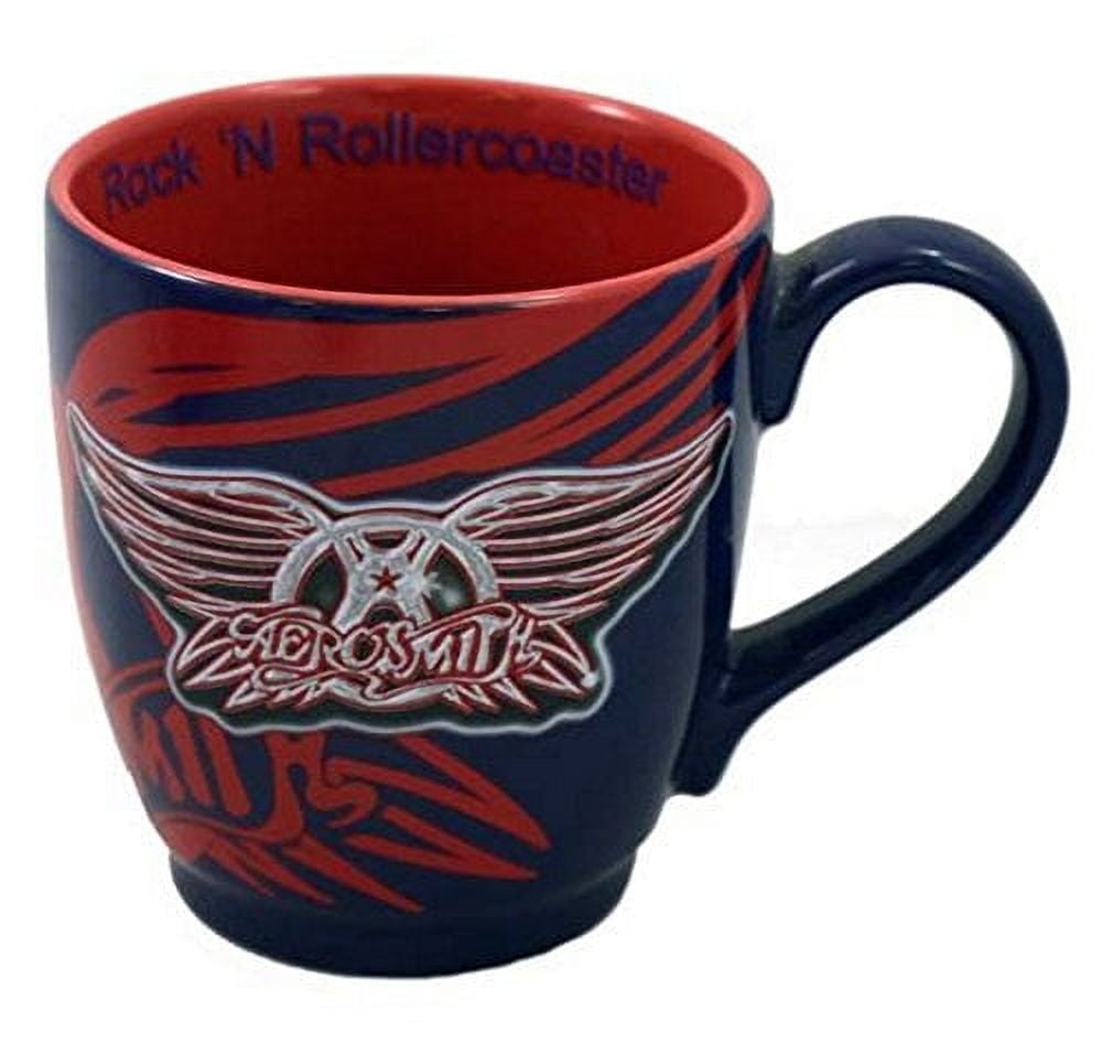 Exclusive Disney Parks Rock 'N' Rollercoaster Aerosmith Wings Guitar logo  Coffee Cup Mug